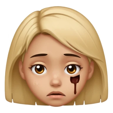 Girl with messed up face  sticker