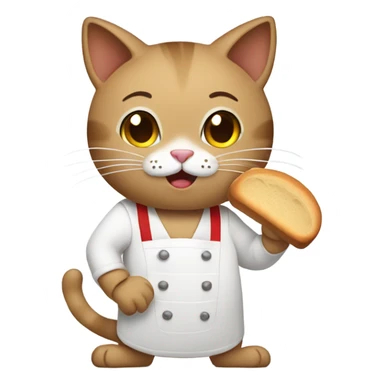cat baking bread sticker