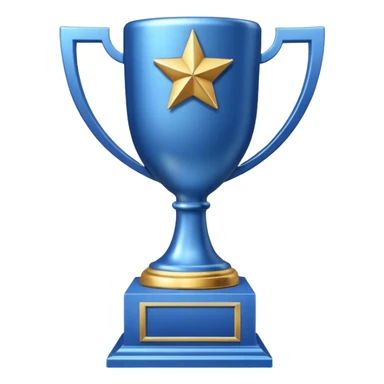 leaderboard trophy- blue and silver only sticker