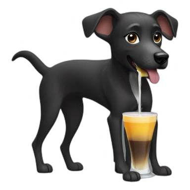 black slim female dog drinking mate sticker
