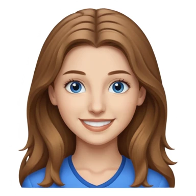 Nathalia Ramos with light brown long hair, blue eyes sticker