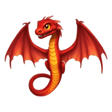 Red fire Serpant with wings sticker