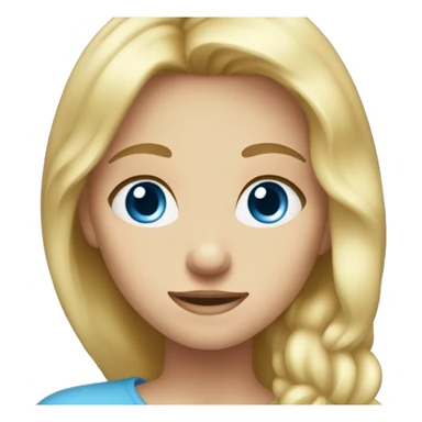 Blonde girl with blue eyes saying pleaseeee sticker