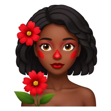 black woman holding flower sticker