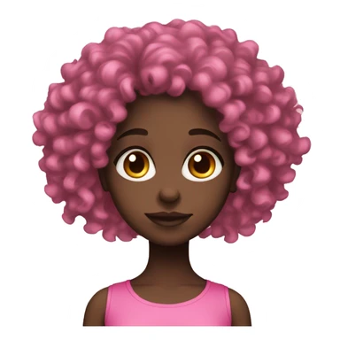 Black girl curly hair in pink sticker