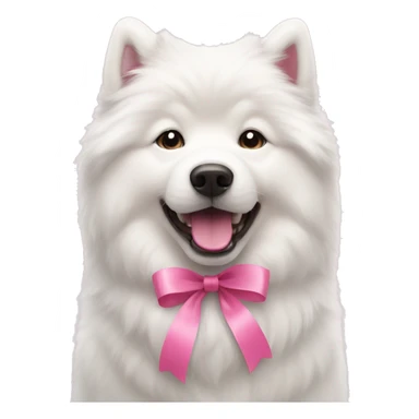 Samoyed with pink ribbon   sticker