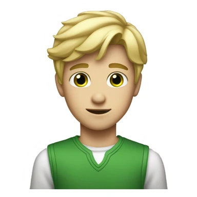 A young guy with green eyes and blond hair. sticker
