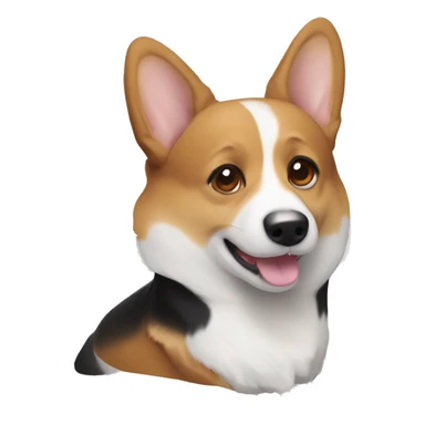Black brown and white corgi sticker