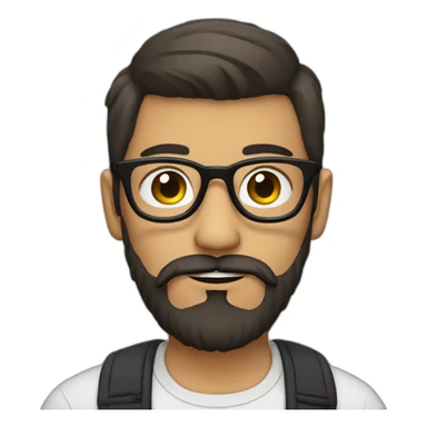 hipster mexican with beard, glasses and short hair sticker