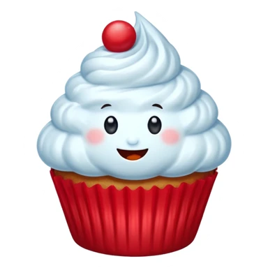 cute expressive red cupcake character emoji sticker