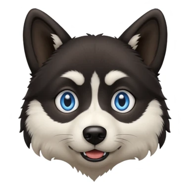 Dark black Husky with blue eyes with a confused look on his face sticker