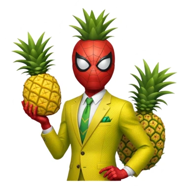 spiderman in pineapple theme sticker