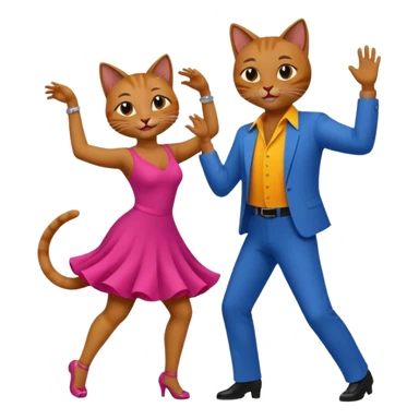 Cats couple salsa dancing  sticker