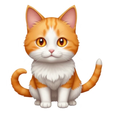 full body small short hair ginger and white cat with orange eyes  sticker
