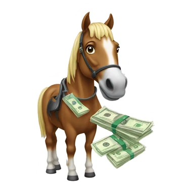 Horse with cash sticker
