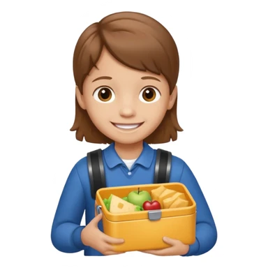 child with lunchbox sticker