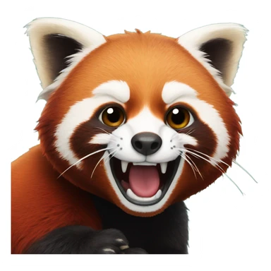 Red panda fighting  sticker