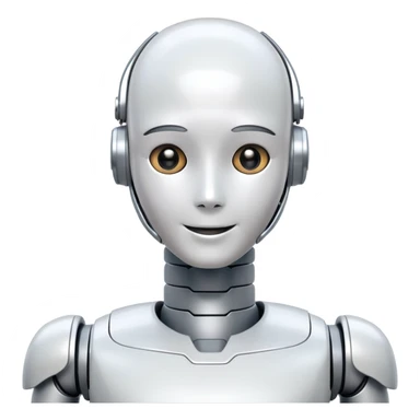 happy Humanoid robot, face + neck sticker