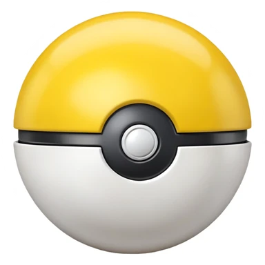 Ultra Ball from Pokemon, black and yellow top half, white bottom half sticker
