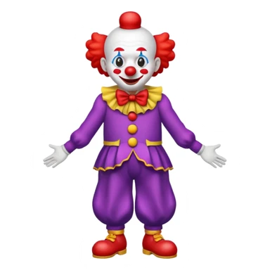 Clown standing up looking between his legs sticker