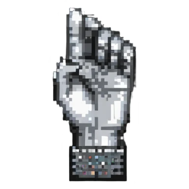 metal hand pointing down sticker