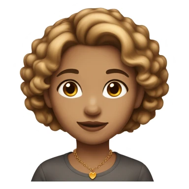 A fair-skinned girl with honey-colored eyes, light brown ombre hair, and a heart-shaped pendant necklace on her neck. sticker