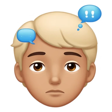 character with thoughtful expression and thought bubble sticker
