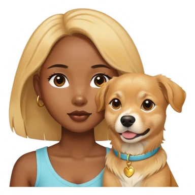 Black Asian girl with a golden retriever and chiwawa sticker