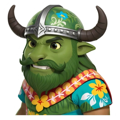 Viking in Hawaiian shirt sticker