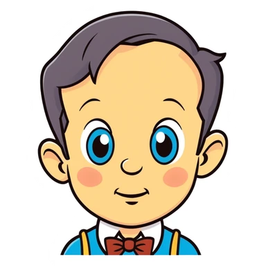 Pinocchio with blue eyes and receding hairline  sticker