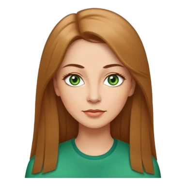 Pretty middle age woman with green eyes and long straight light  brown hair  sticker
