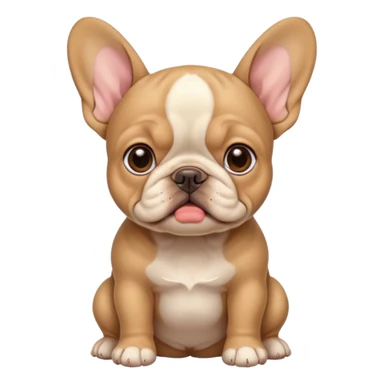 A round baby french bulldog sticker