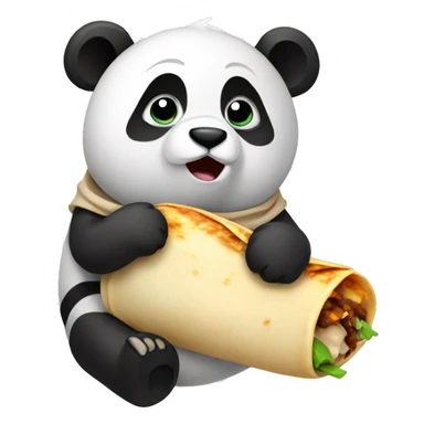 Panda eating a burrito sticker