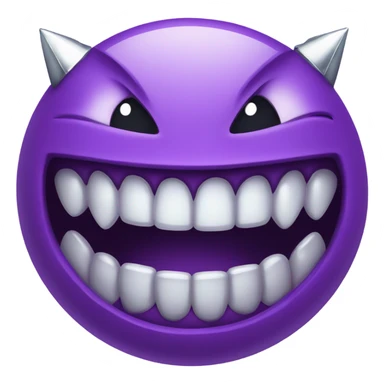 Grinning purple devil emoji with diamond grillz  sticker