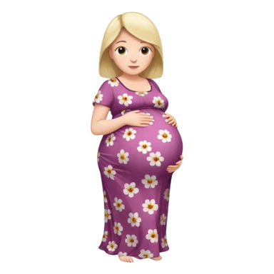 heavily pregnant woman with extra large overdue  belly sticker