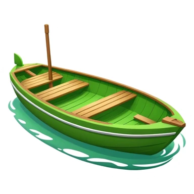 green boat in cartoon  sticker