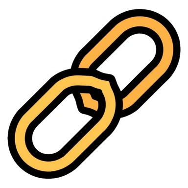 Two interlocking chain links, clean outlined style, representing the connection and stacking of habits sticker