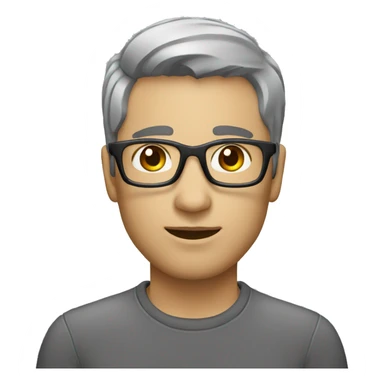 photographer, short hair, dark hair slight grey, unshaven sticker