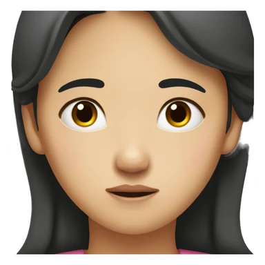 Worried, mother, Korean, Asian, black hair sticker