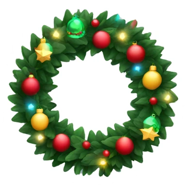 Christmas wreath with color lights sticker
