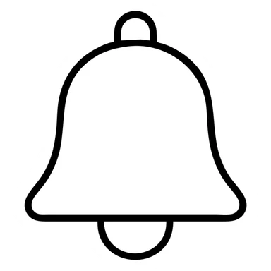 a bell icon with black outline and no fill sticker