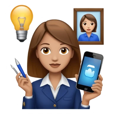 interior designer with light skin and brown hair sticker