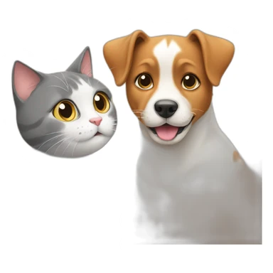 dog meets cat sticker