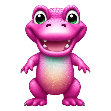 Pink ombre full body gator with glitter sticker