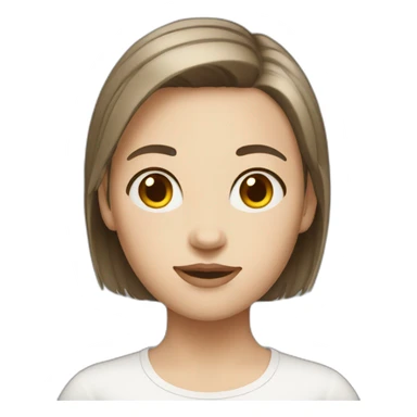 Girl with white skin and brown short hair sticker