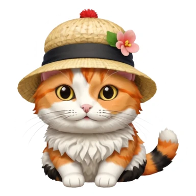 cat wearing a hat made out of sushi sticker