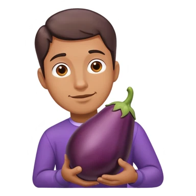 Guy petting eggplant  sticker