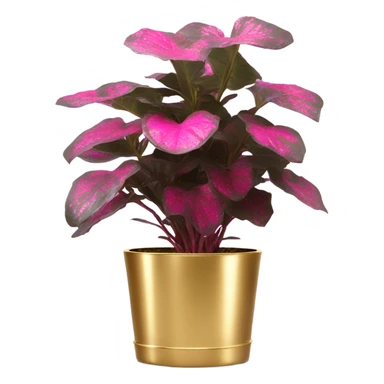 Hippo Hypoestes pink in gold planter sticker