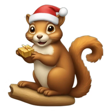 christmas squirel sitting sticker