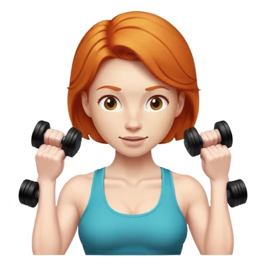 a ginger woman lifting dumbells sticker